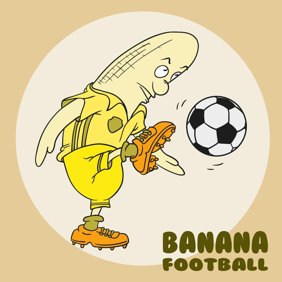 icono de fútbol de plátano vector