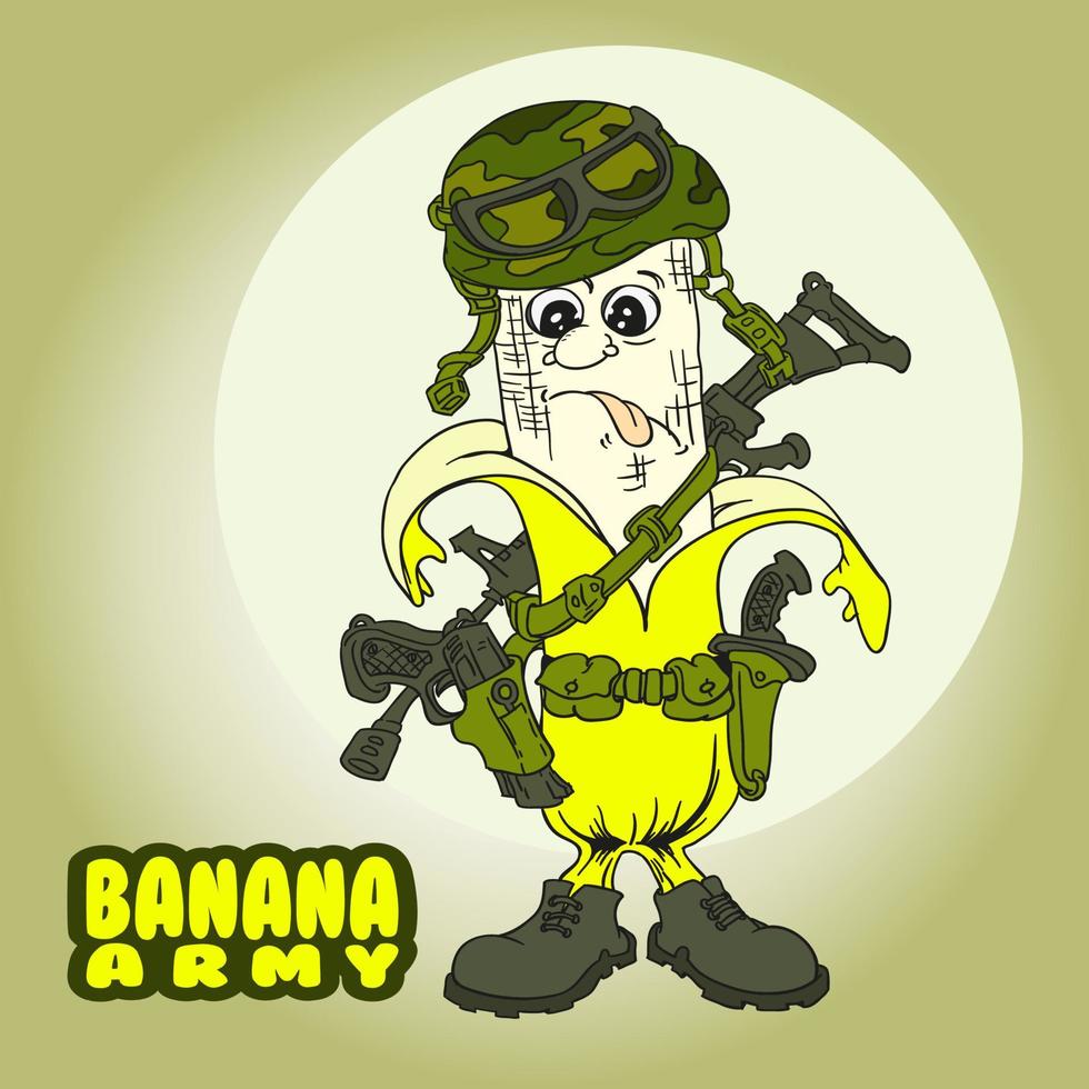 Banana Army mascot vector