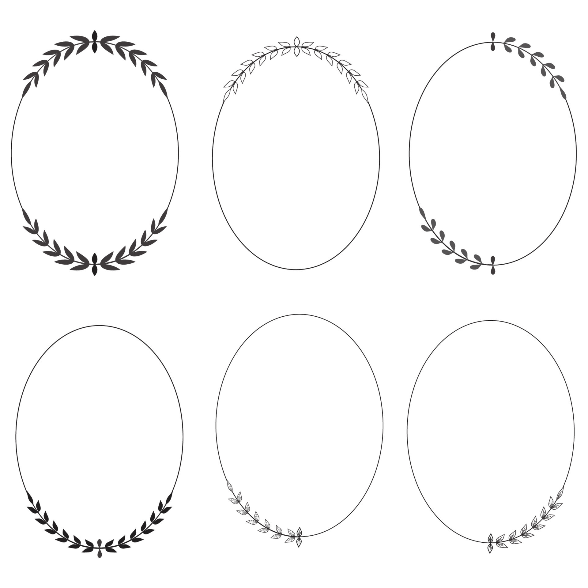 Oval shape border, oval shape frame vector illustration 5093522 Vector