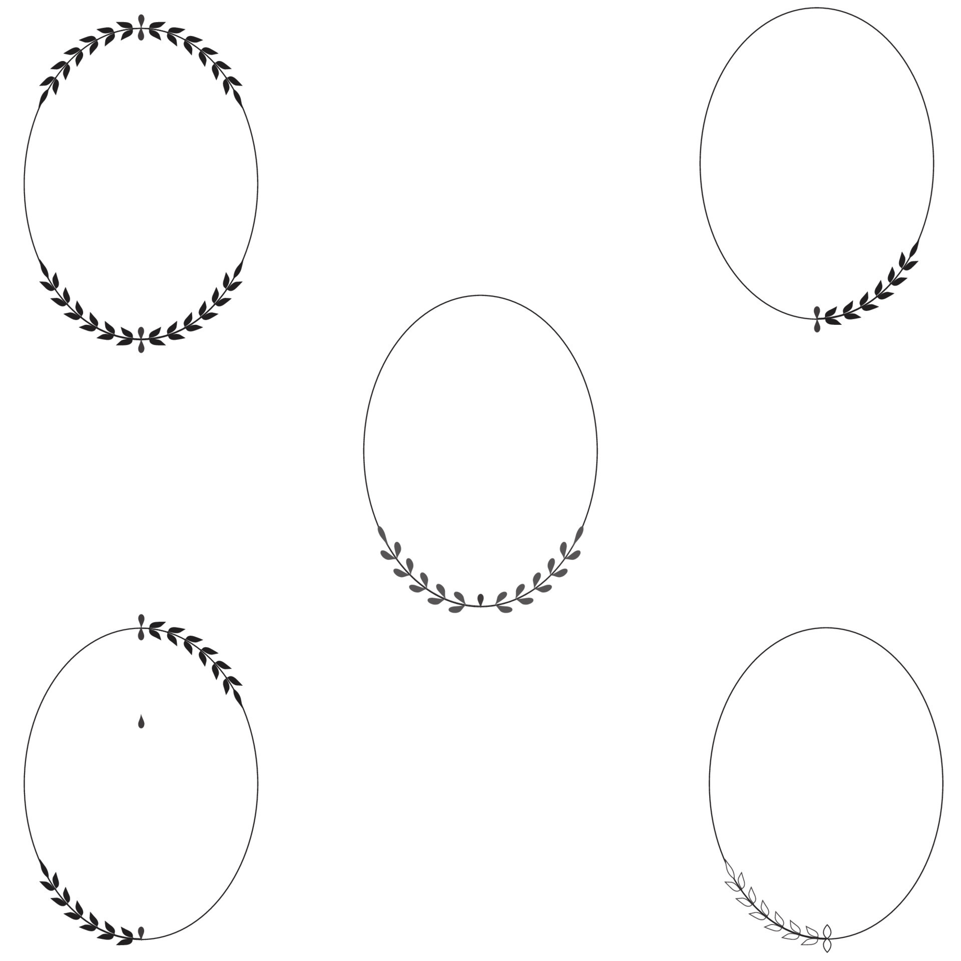 Oval shape border, oval shape frame vector illustration 5093527 Vector