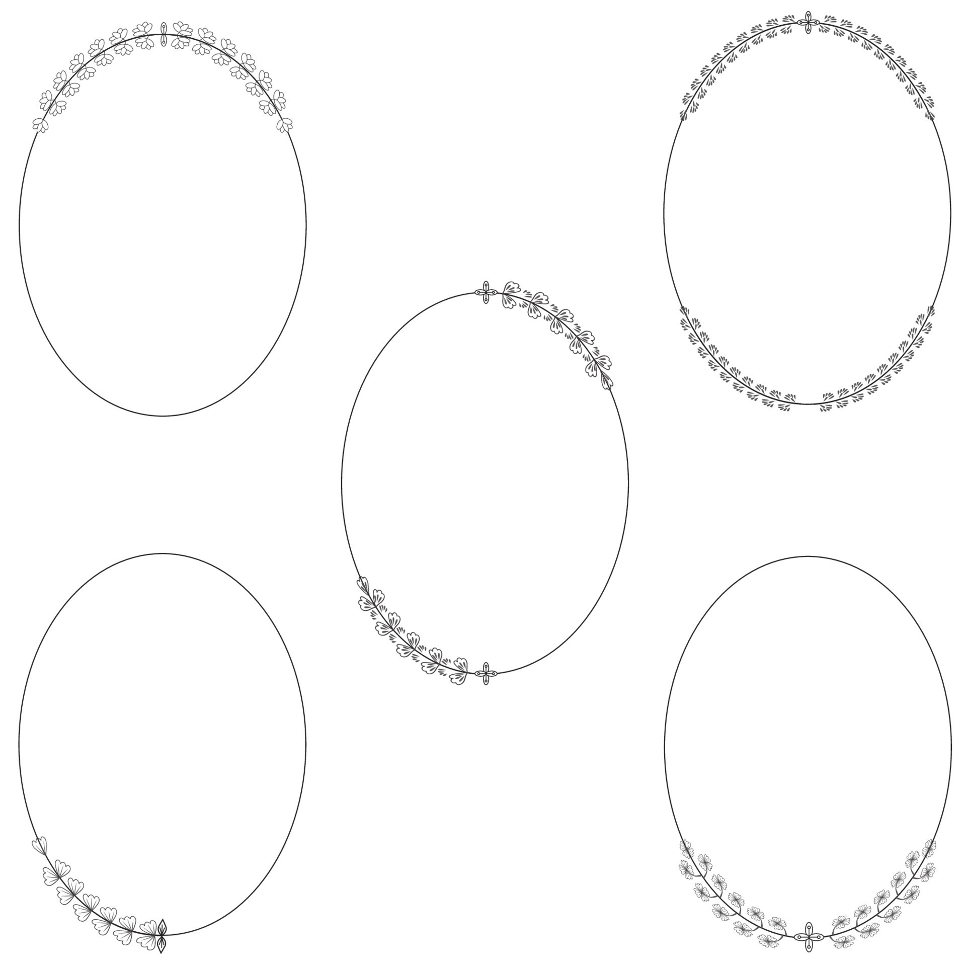 Oval shape border, oval shape frame vector illustration 5093534 Vector