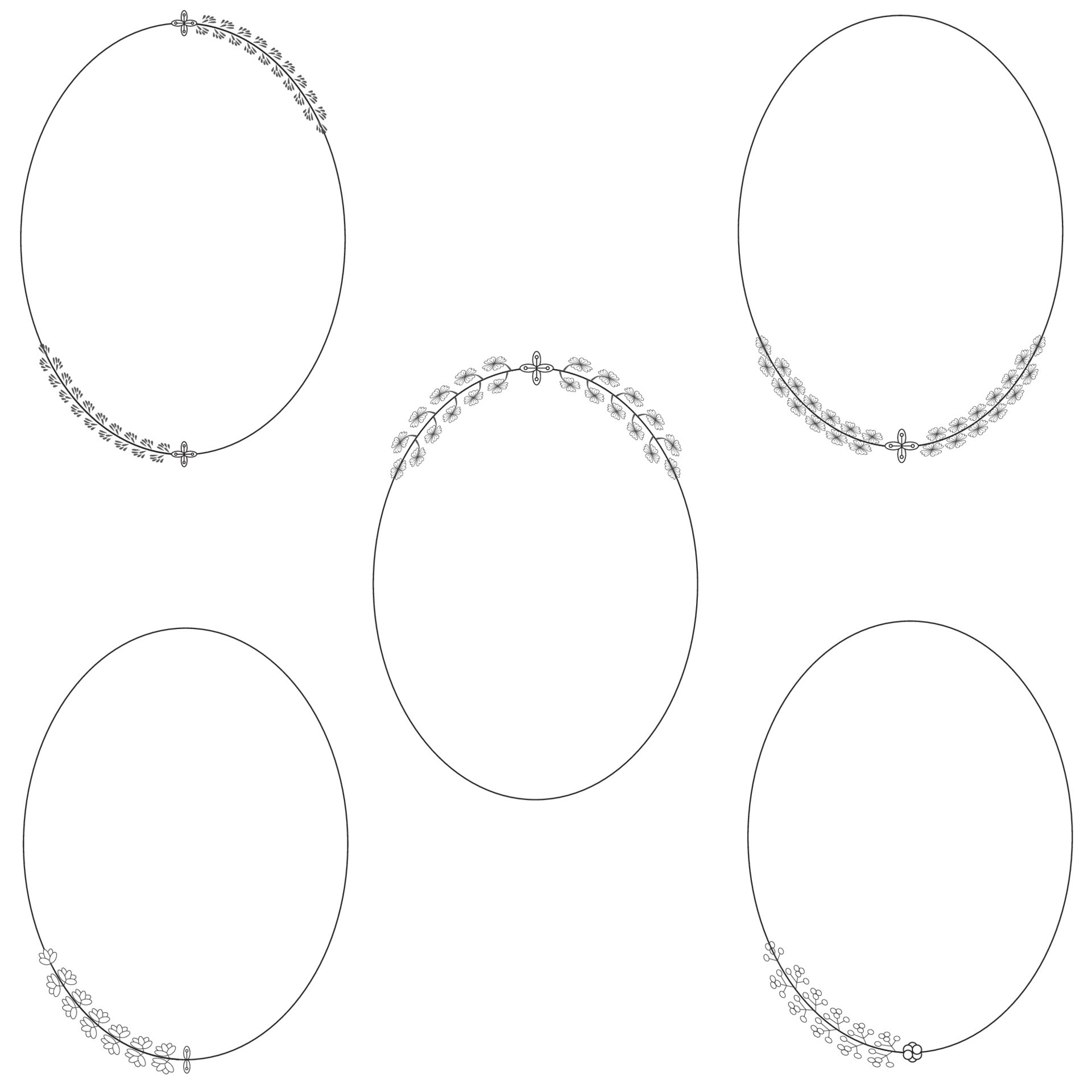 Oval shape border, oval shape frame vector illustration 5093541 Vector