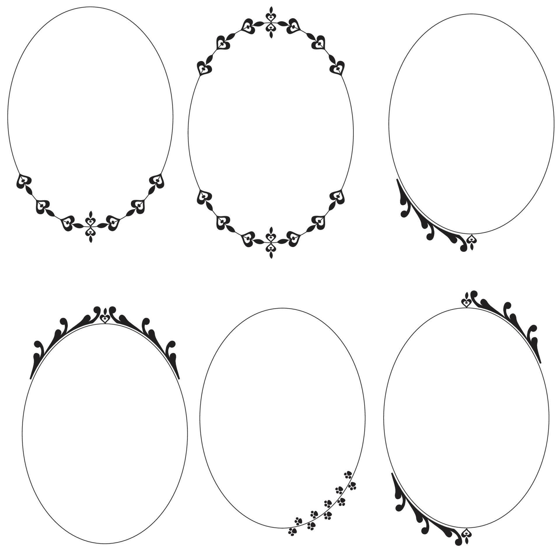 Oval shape border, oval shape frame vector illustration 5093545 Vector