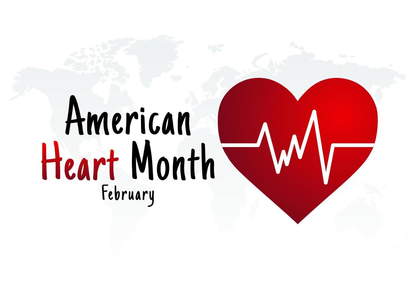 gráfico vectorial del mes del corazón americano bueno para la celebración del mes del corazón americano. diseño plano. diseño de volante. ilustración plana. vector