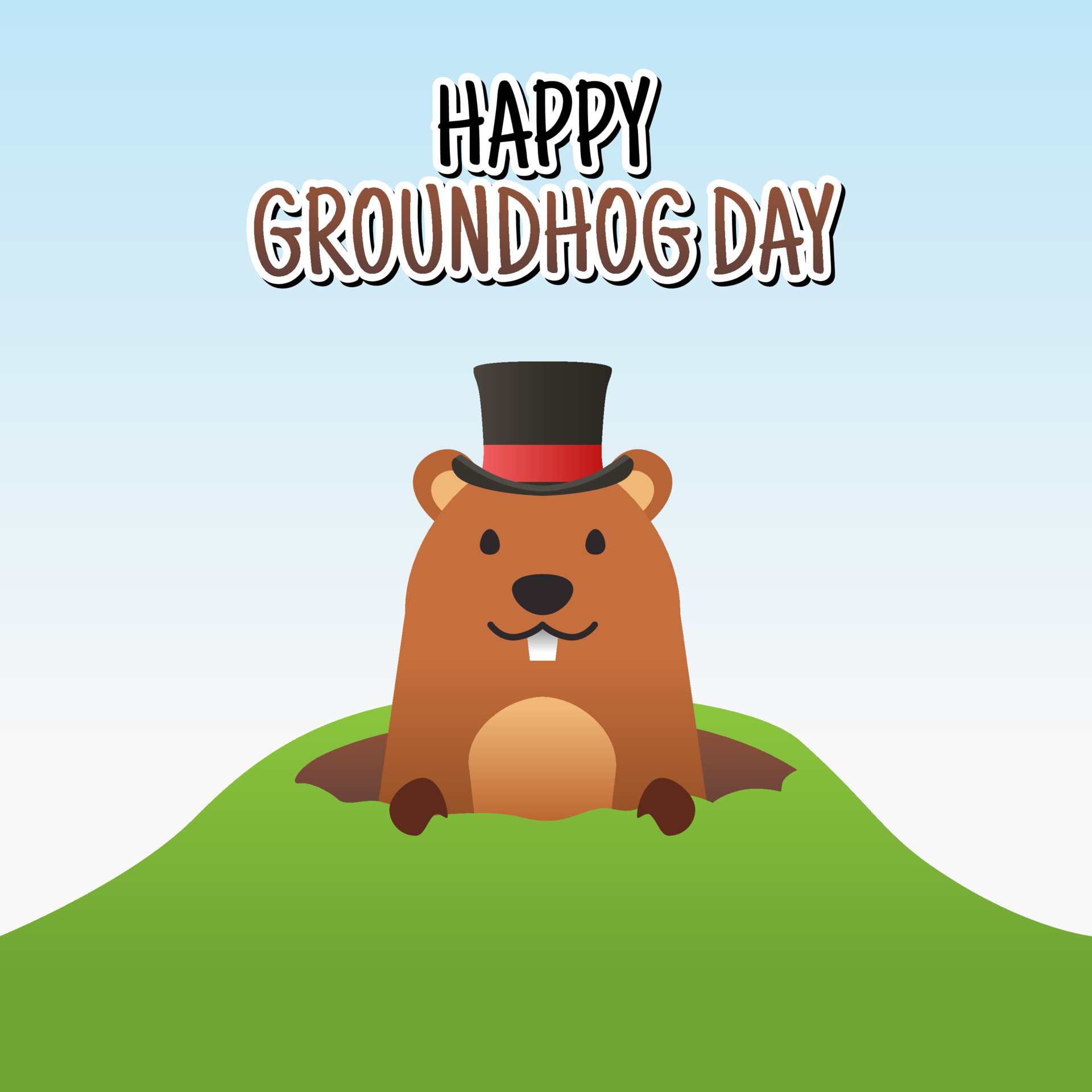 vector graphic of happy groundhog day good for groundhog day