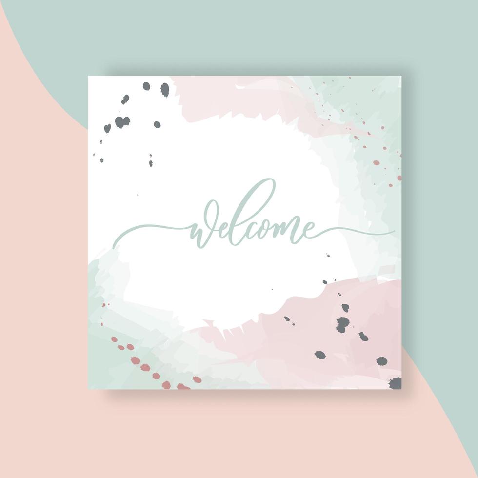 Welcome. Template for wedding invitation. Square frame poster. vector