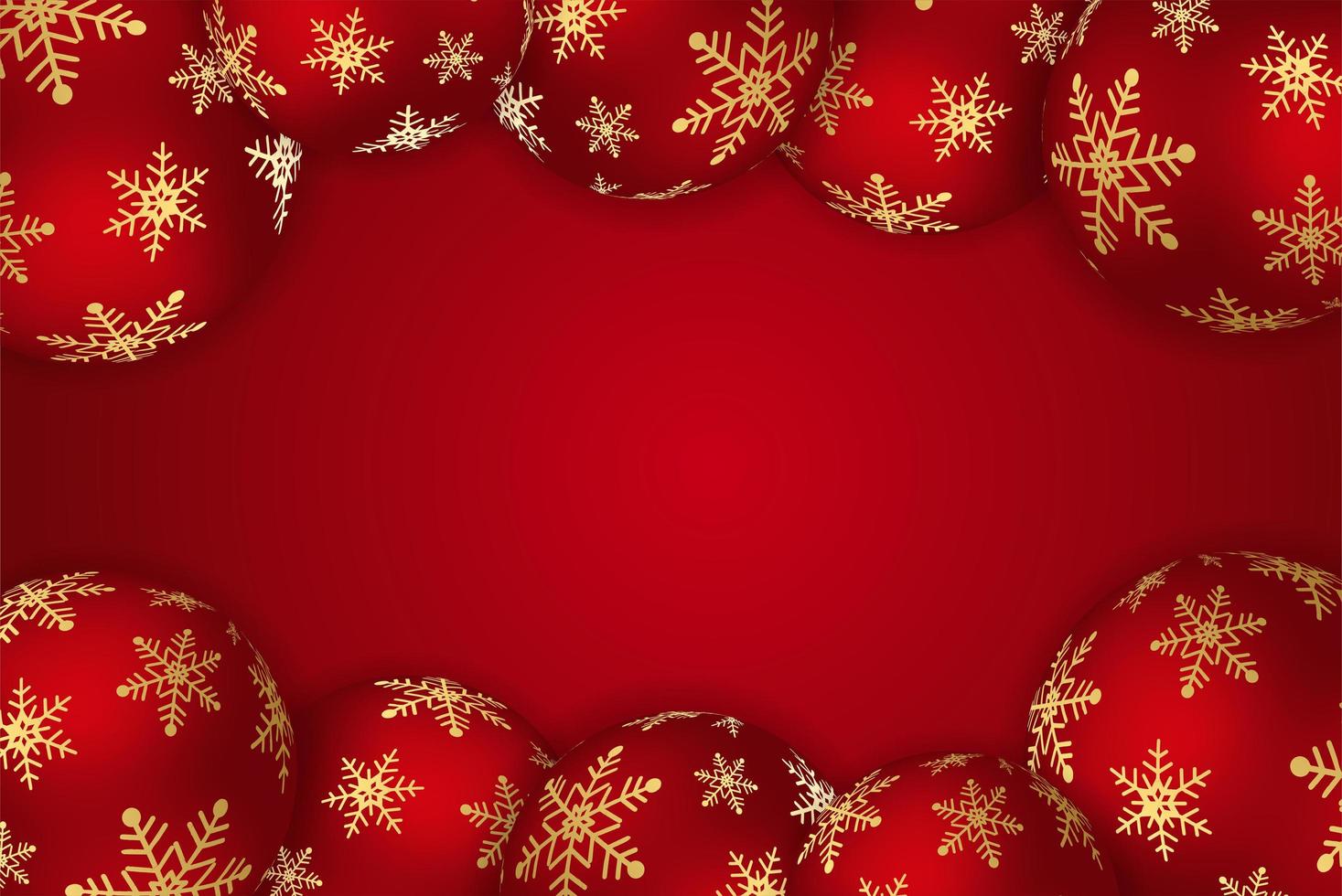 fondo de navidad con bola roja brillante. ilustración de tarjeta de feliz navidad sobre fondo rojo. vector