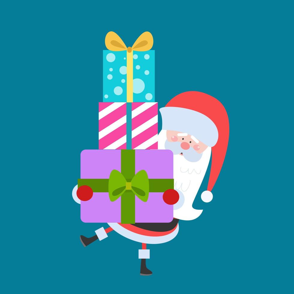 Flat santa claus characters Premium Vector