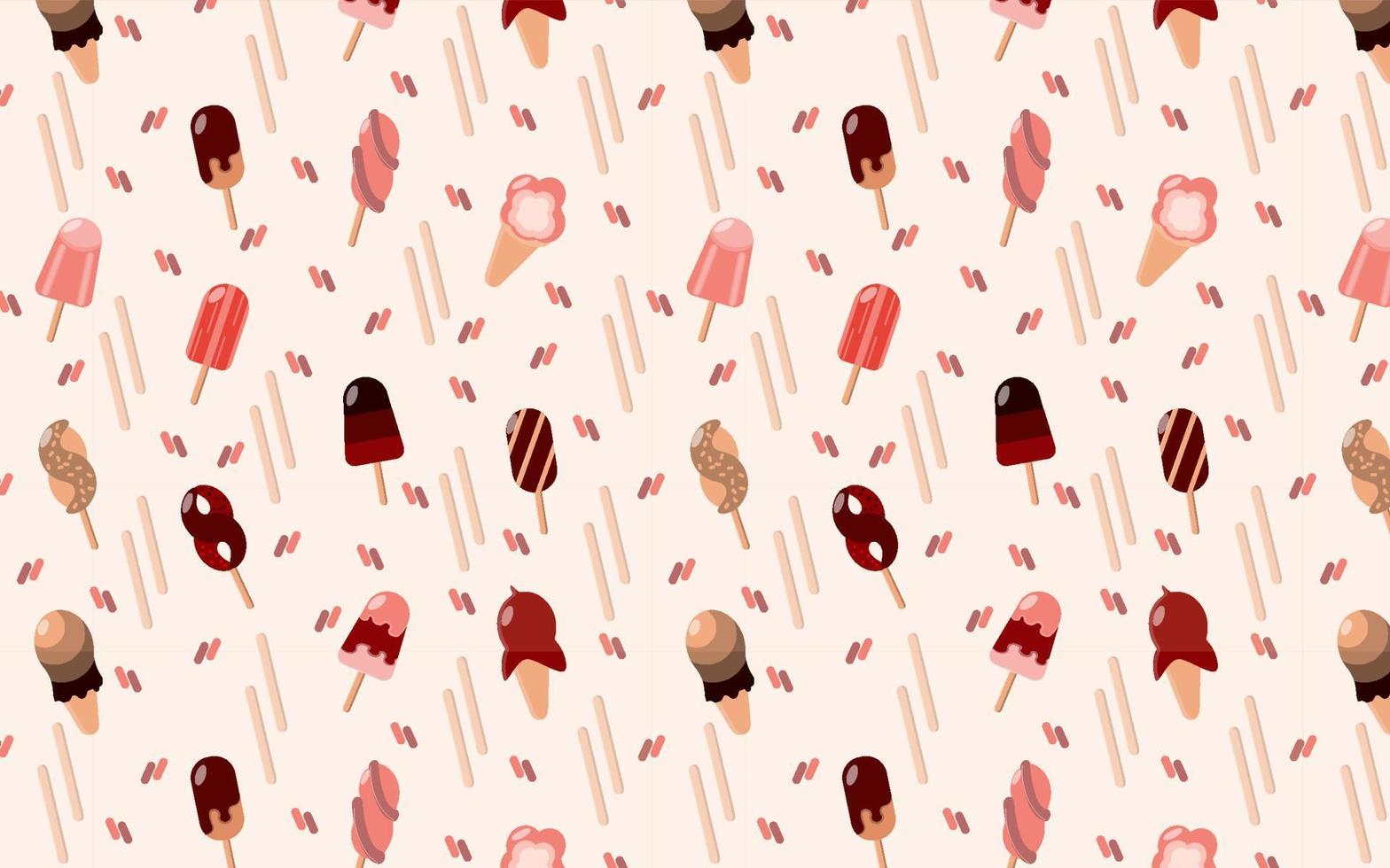 Assorted ice cream seamless pattern. Vector illustration