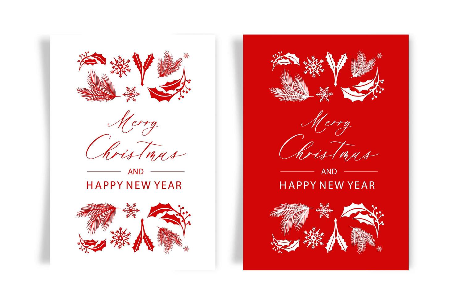 Merry christmas card with red hand lettering inscription and holiday element for winter holiday design, calligraphy vector. vector