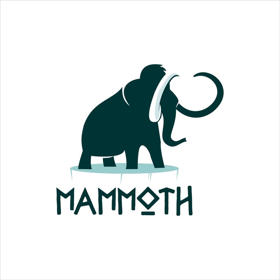 mammoth silhouette flat illustration vector