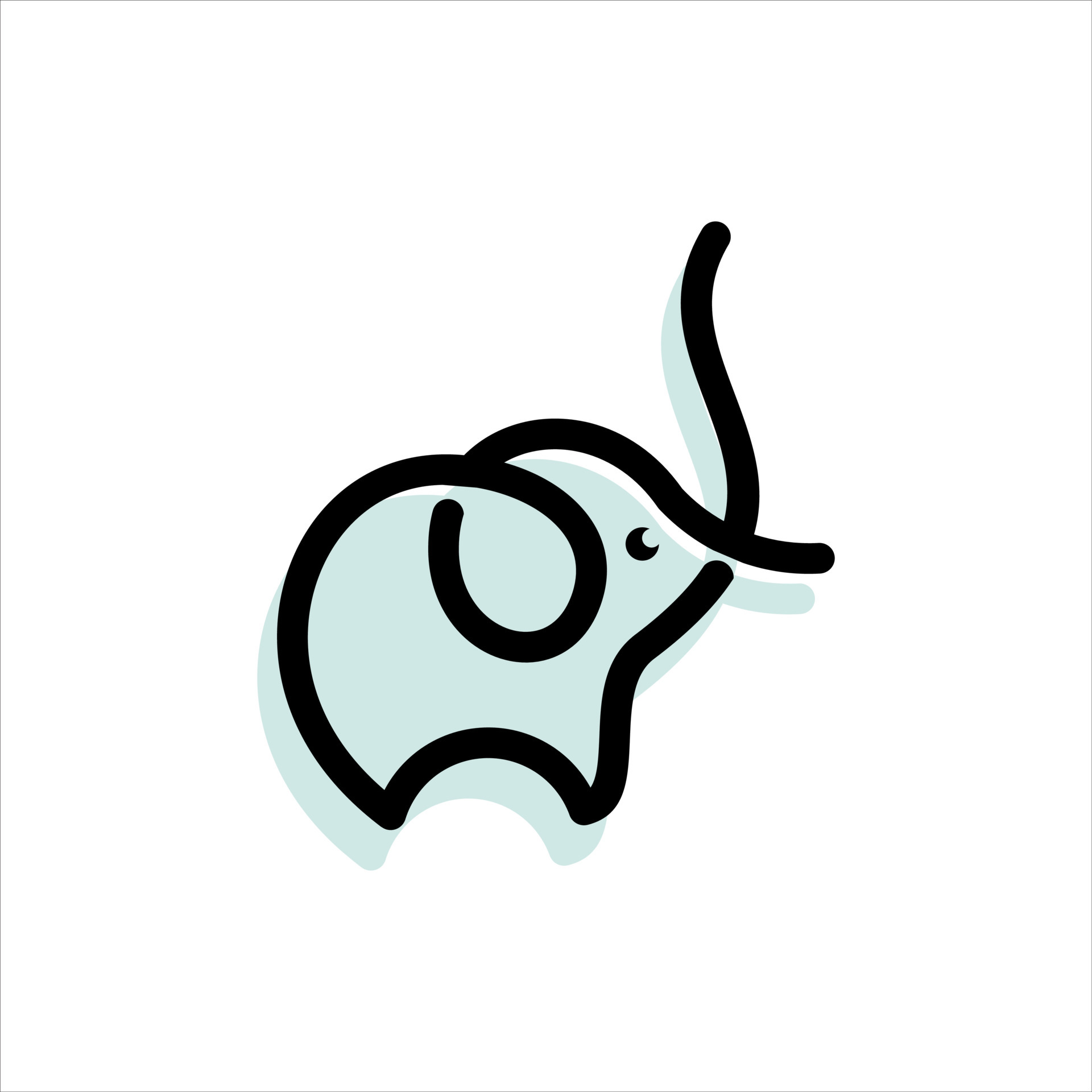 Line Art Simple Elephant Animal Vector 5093982 Vector Art at Vecteezy