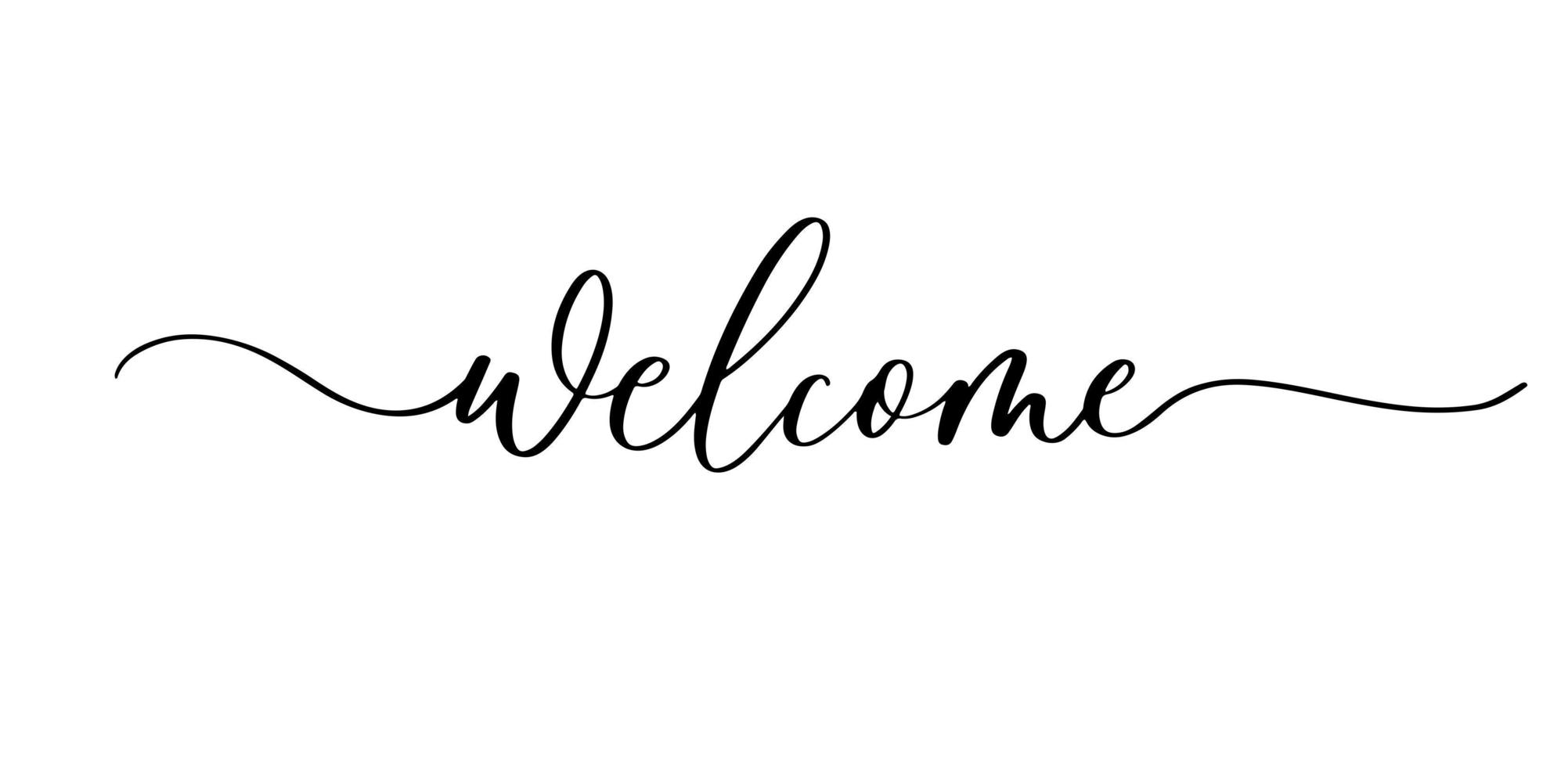 Welcome. Hand drawn calligraphy and brush pen lettering, design for holiday greeting card and invitation, housewarming, baby shower, decorations flyers, posters, banner. vector
