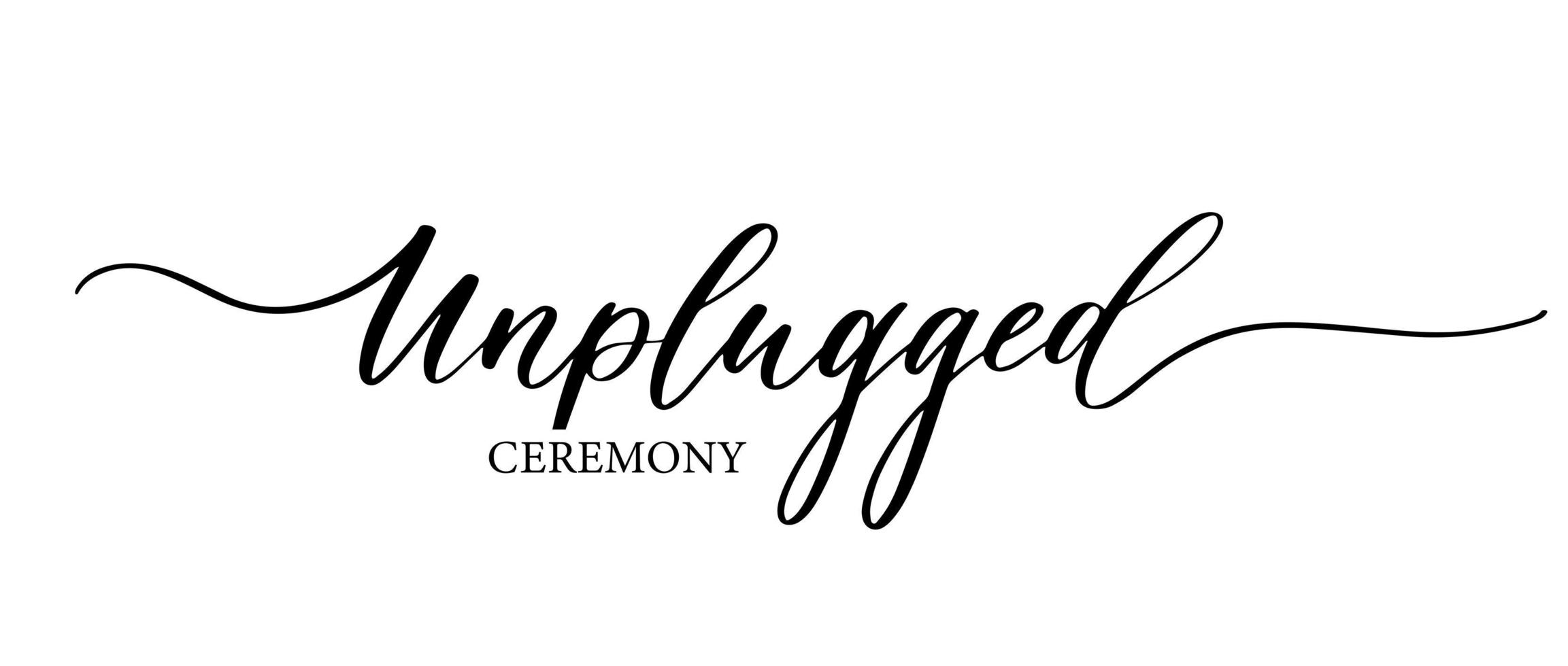 Typography wedding sign lettering text graphic vector for unplugged ceremony.