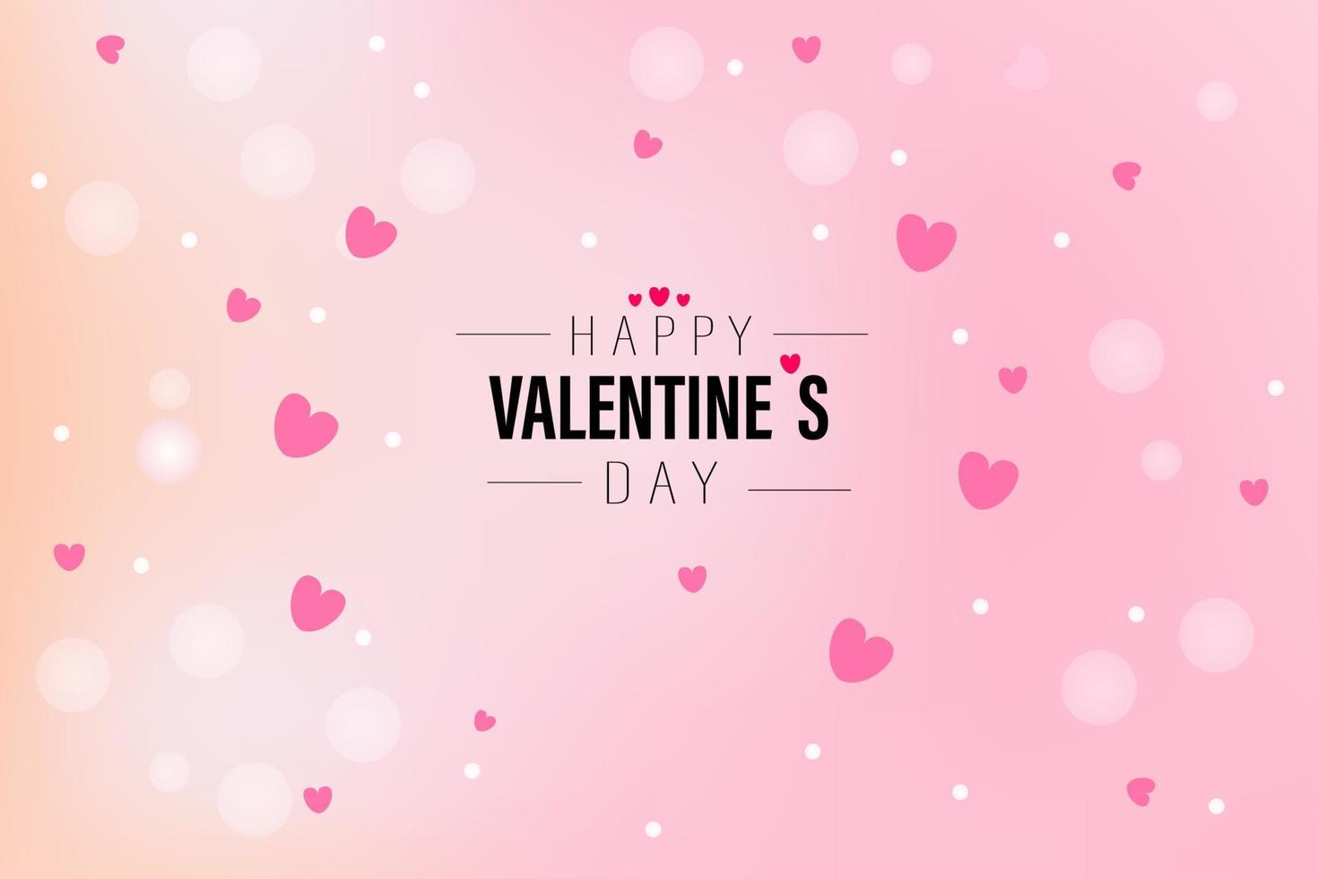 Happy Valentine's Day and design elements background Vector illustration. Pink Background With Ornaments, Hearts.