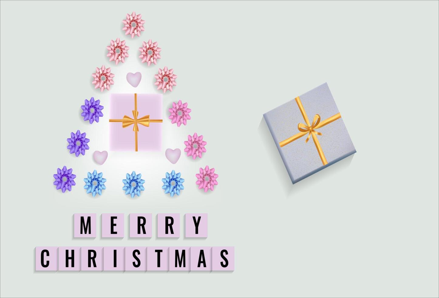 Merry Christmas greeting cards and Christmas gifts vector