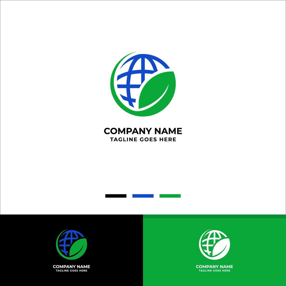 World and Leaves logo vector