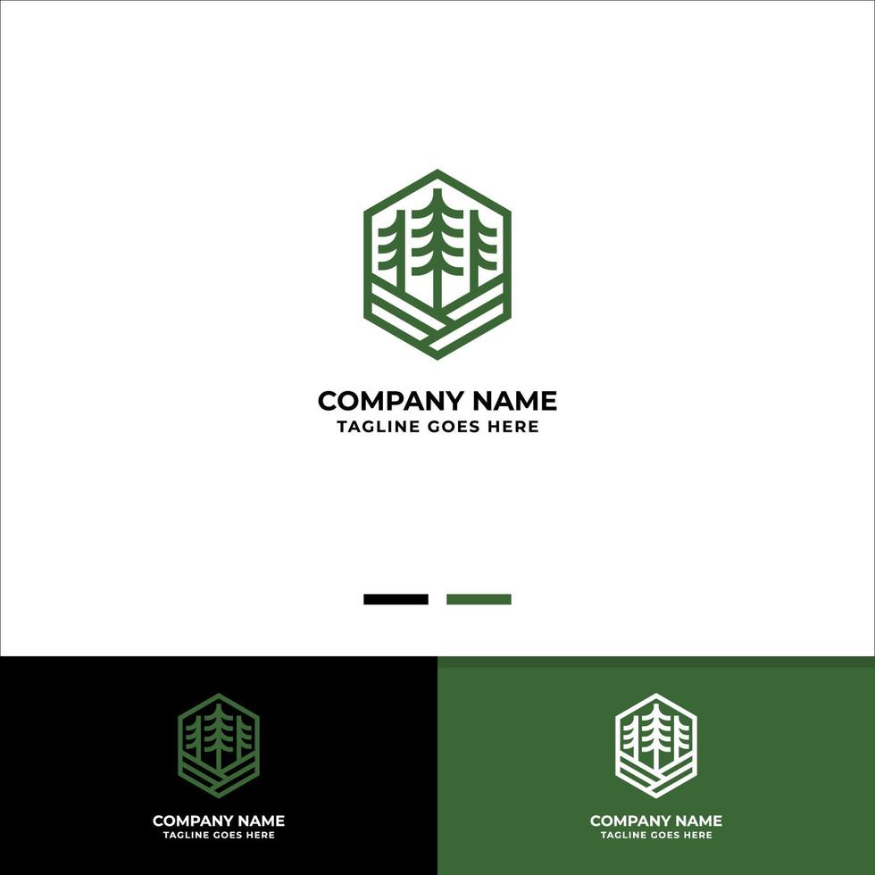 Pine Tree Badge Logo vector
