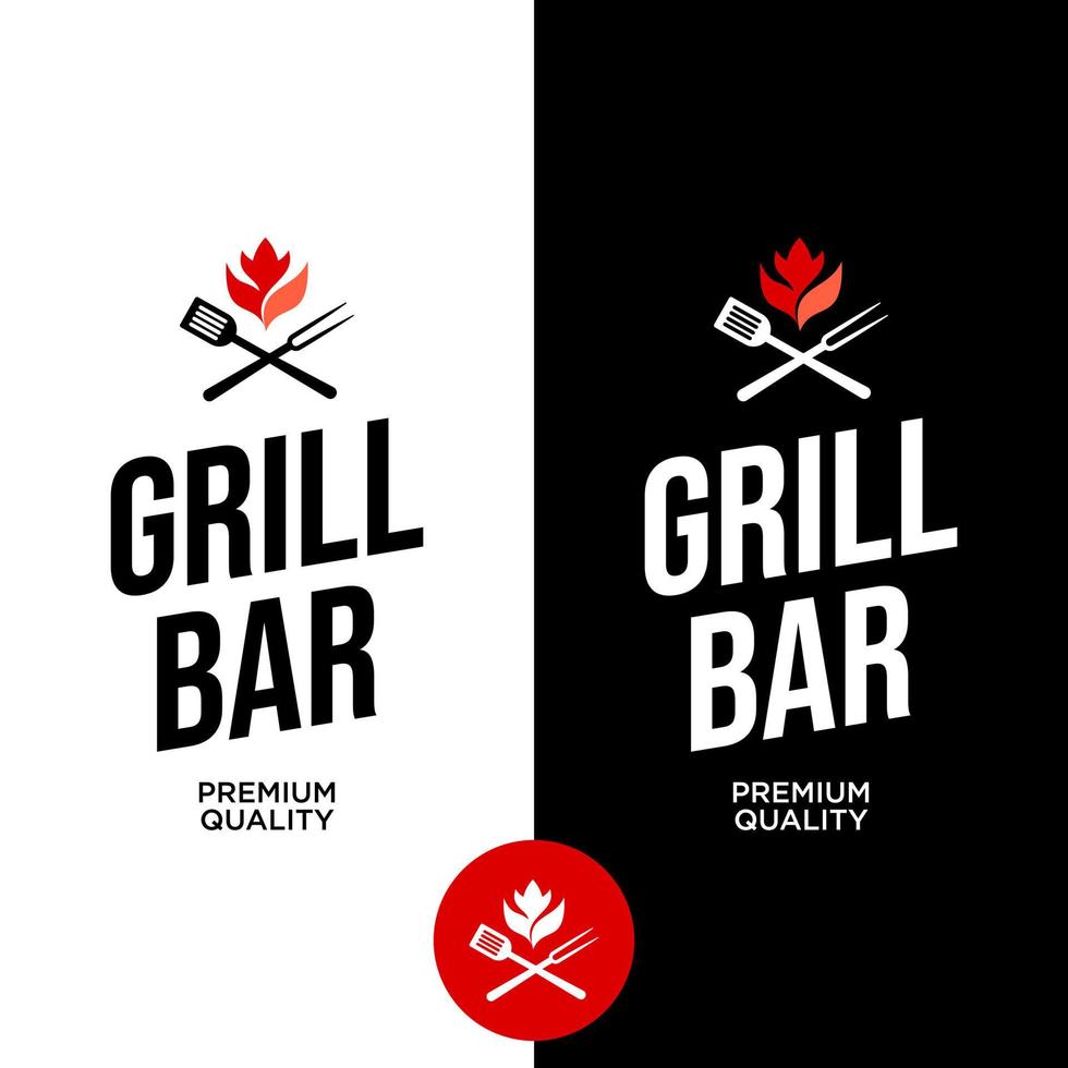 Grill Bar Modern Label Graphic vector