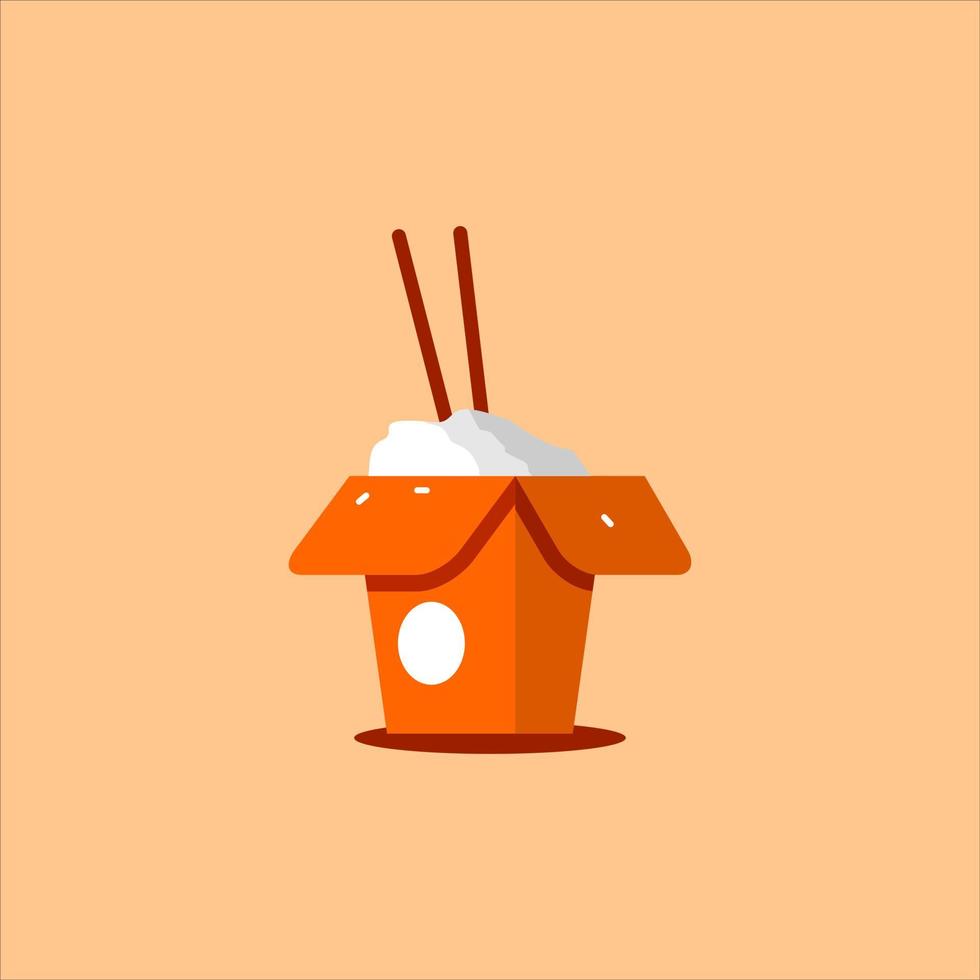 Cartoon Flat Illustration of Rice Box vector