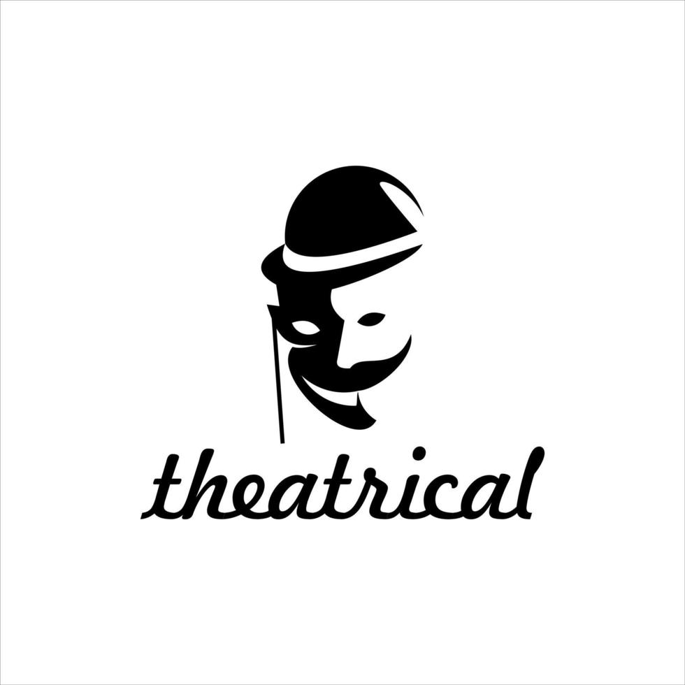 Theater Mask Silhouette Face Vector