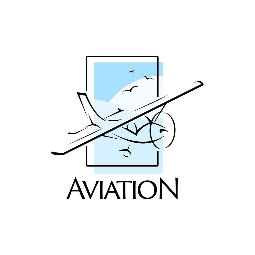 estilo de insignia de ilustración de dibujos animados de aviación vector