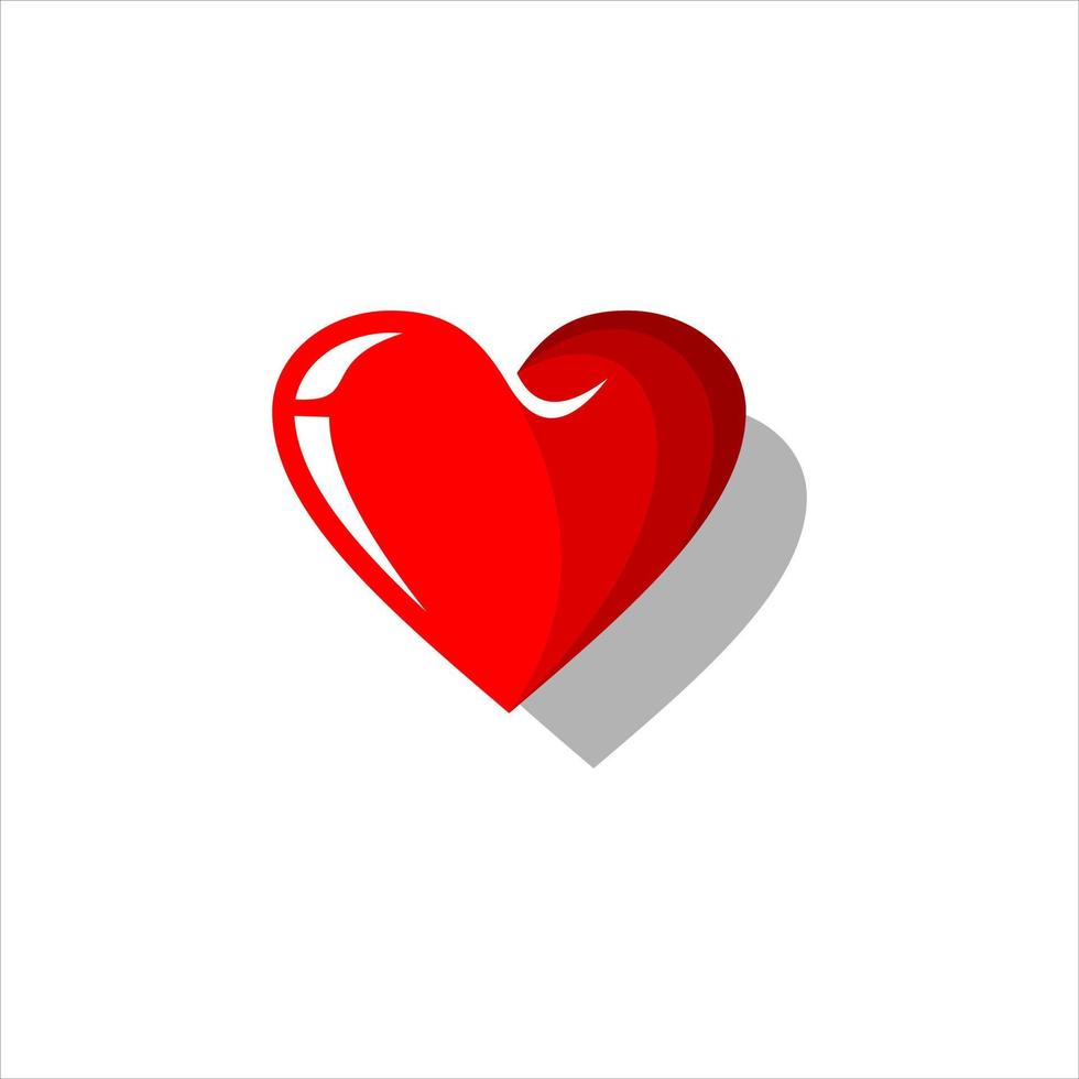 Flat Illustration of red heart vector