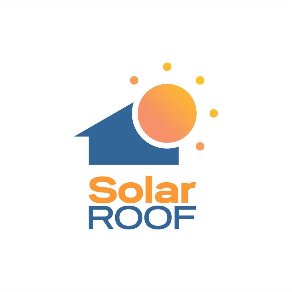 diseño de logotipo de energía de techo solar simple vector