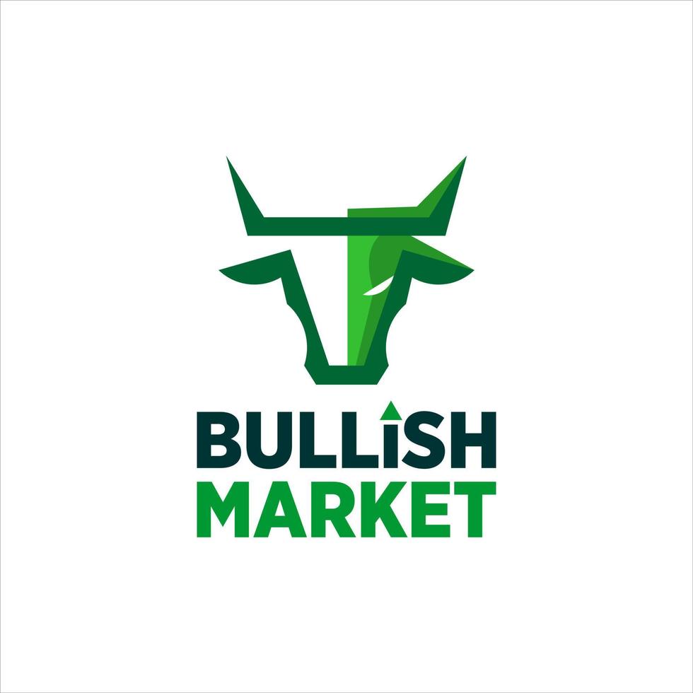 cabeza de toro logotipo símbolos mercado de valores vector