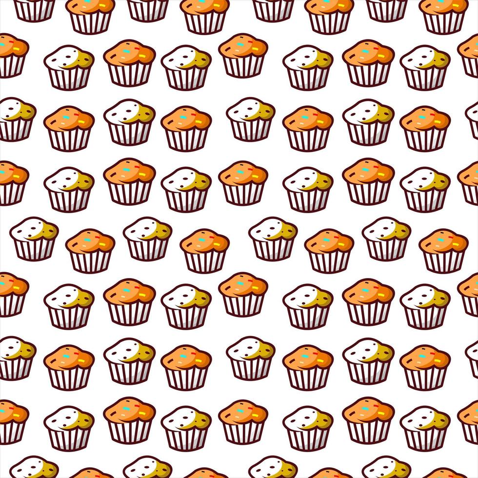 cartoon muffin seamless pattern vector