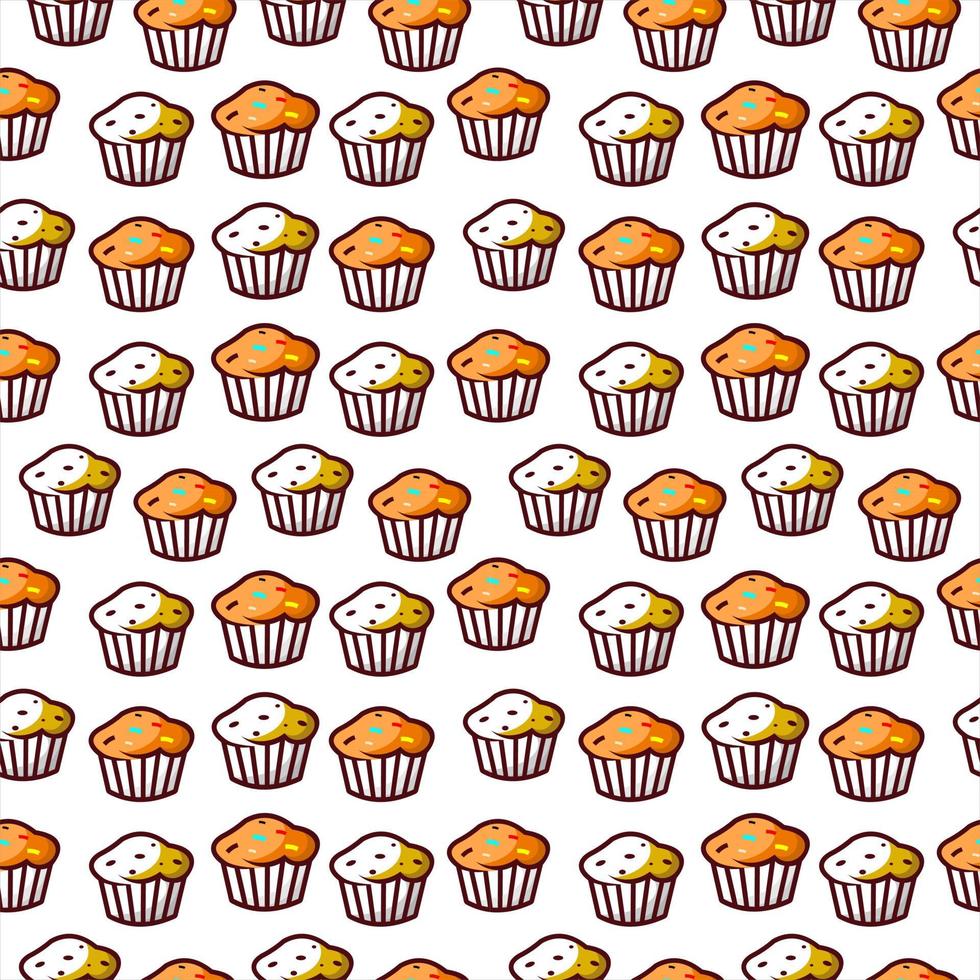 cartoon muffin seamless pattern vector