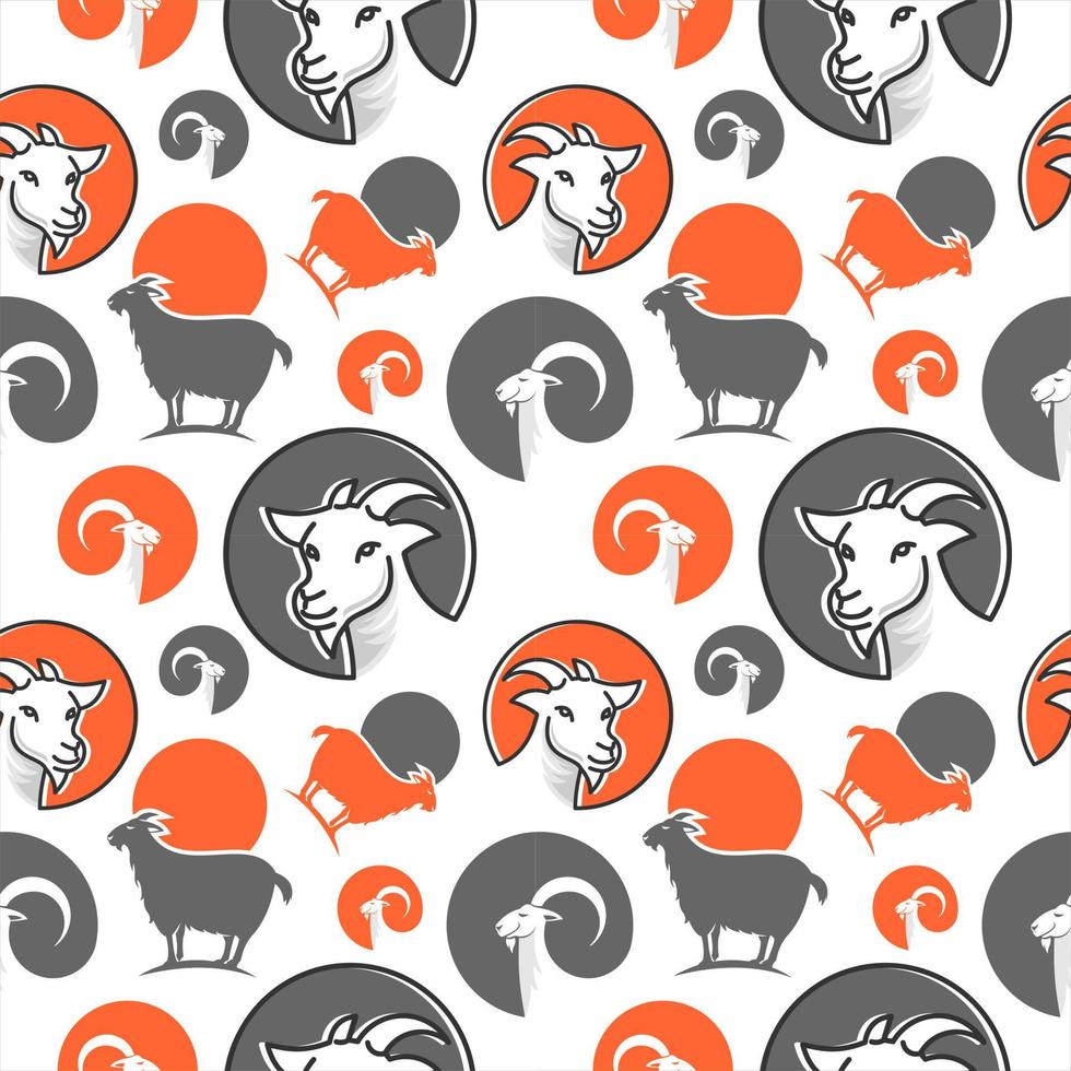 goat head seamless pattern wrap vector