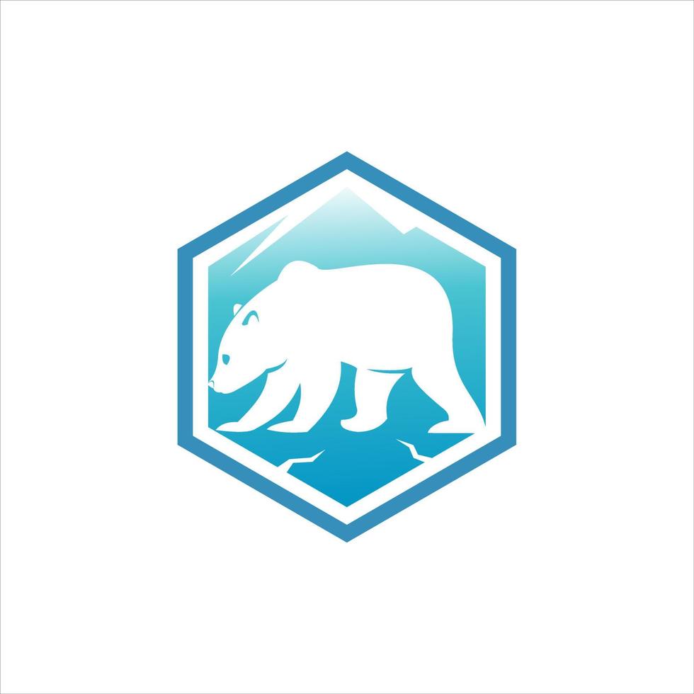 Cartoon Polar Bear Logo Badge vector