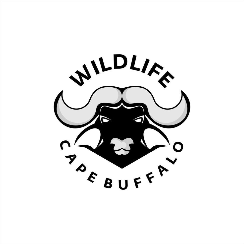 Cape Buffalo Wild Animal Badge vector