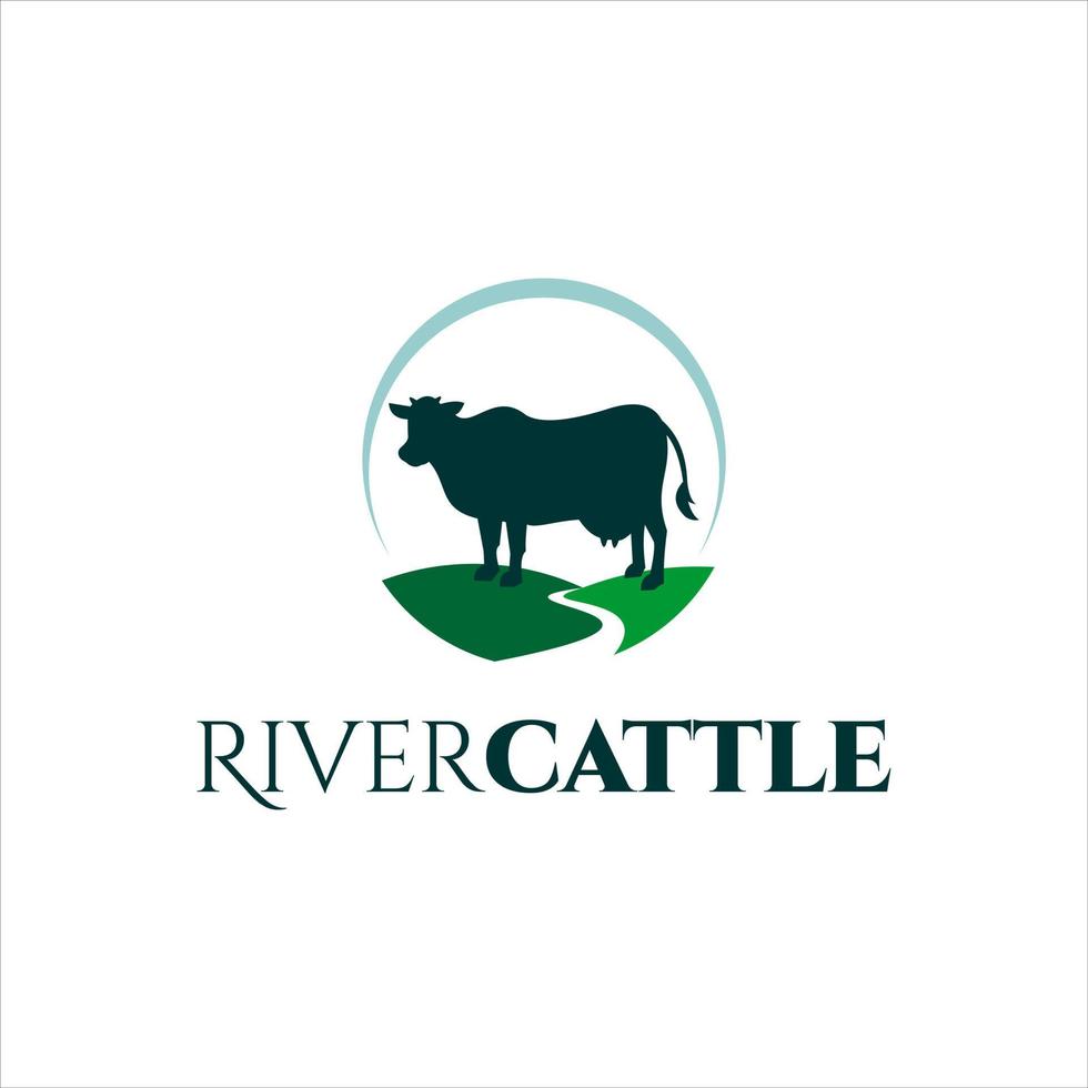 simple cow vector silhouette river cattle