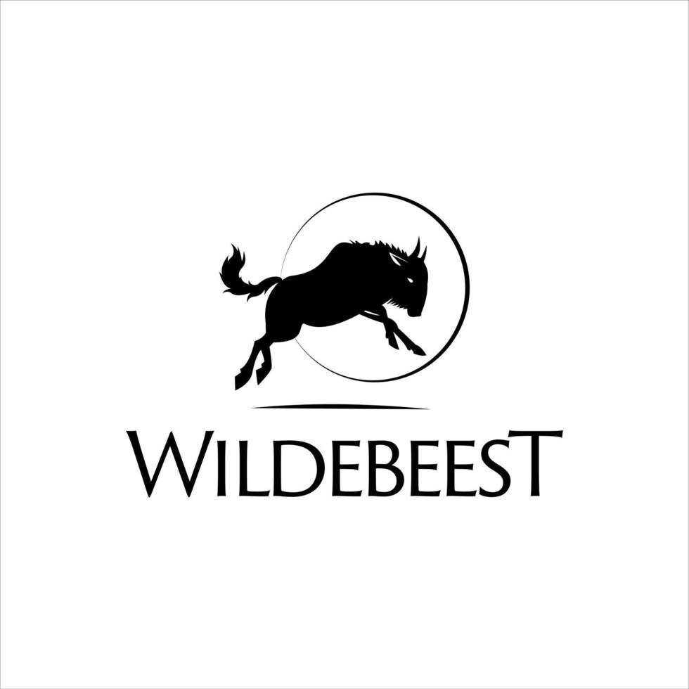 Wildebeest Silhouette Animal Vector