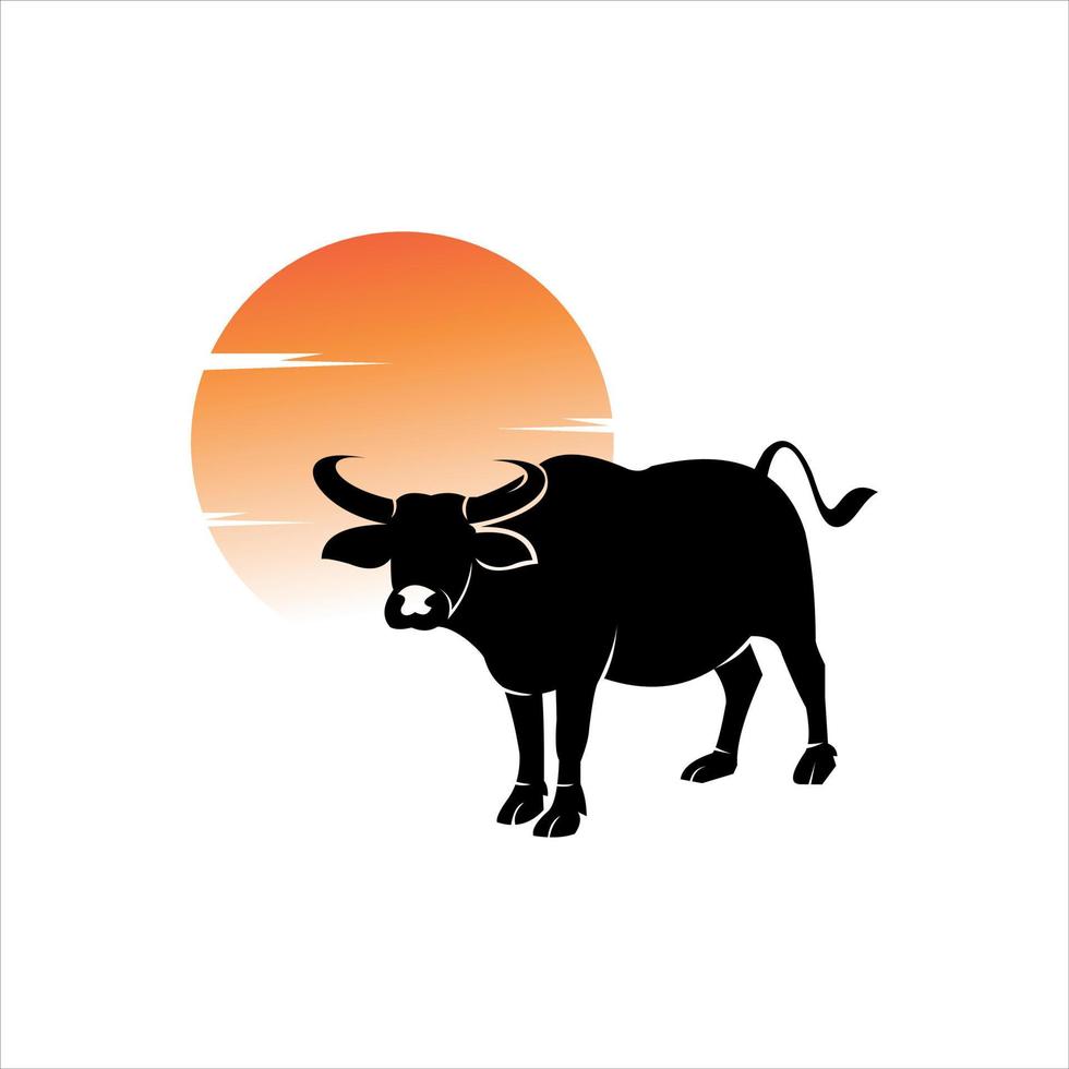 Buffalo Illustration Standing Animal Illustration vector
