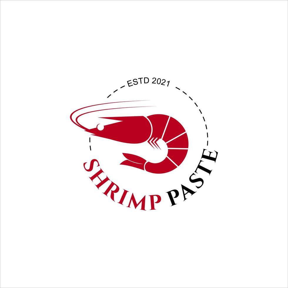 Shrimp Paste Traditional Asian Food Badge vector