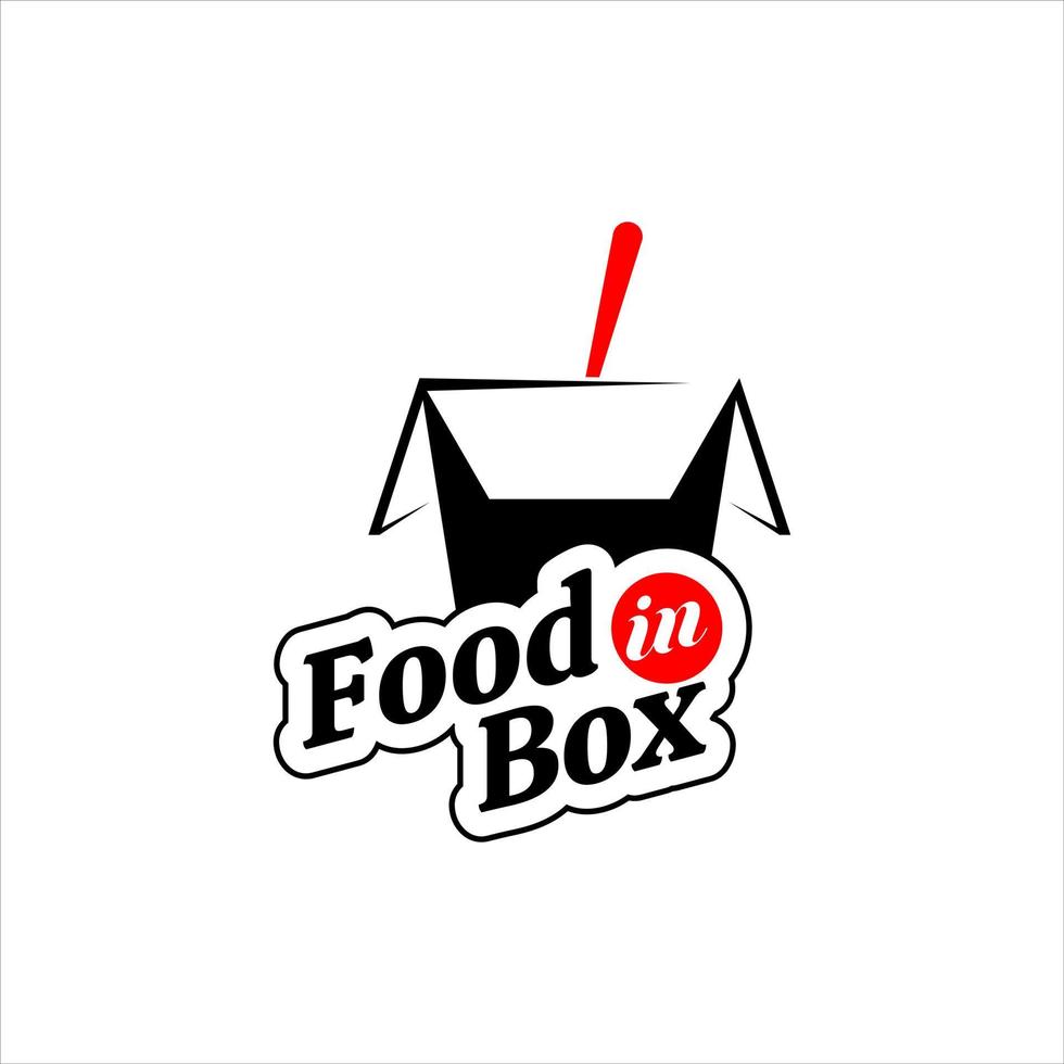 Food in Box Text for Street Food Label vector