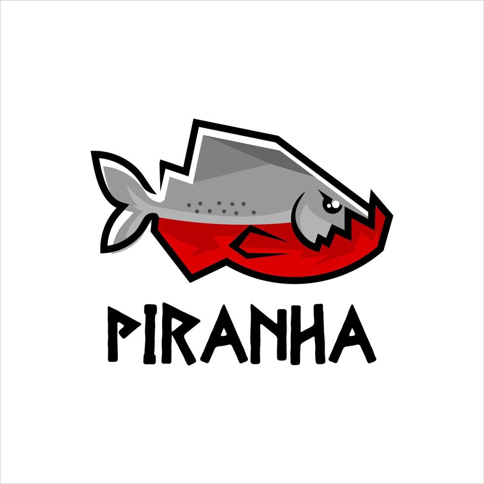 Piranha Cartoon Fish Template Vector