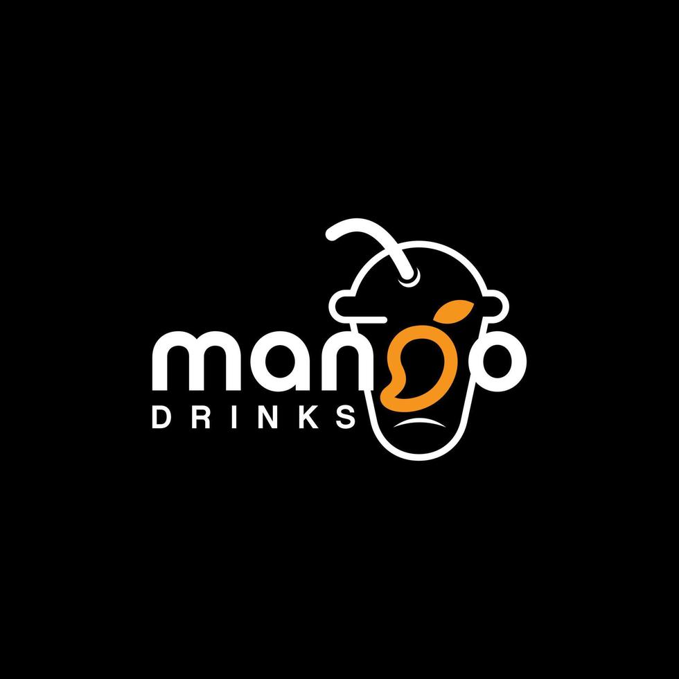 mango text for fresh juice drink vector