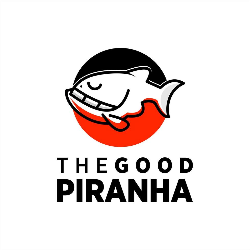 Piranha Simple Mascot Fish Illustration vector