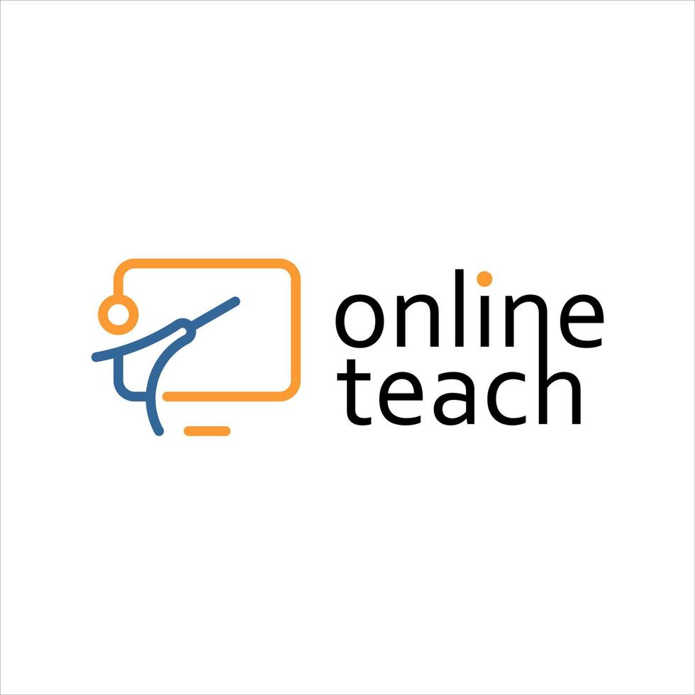 online teach logo design template vector