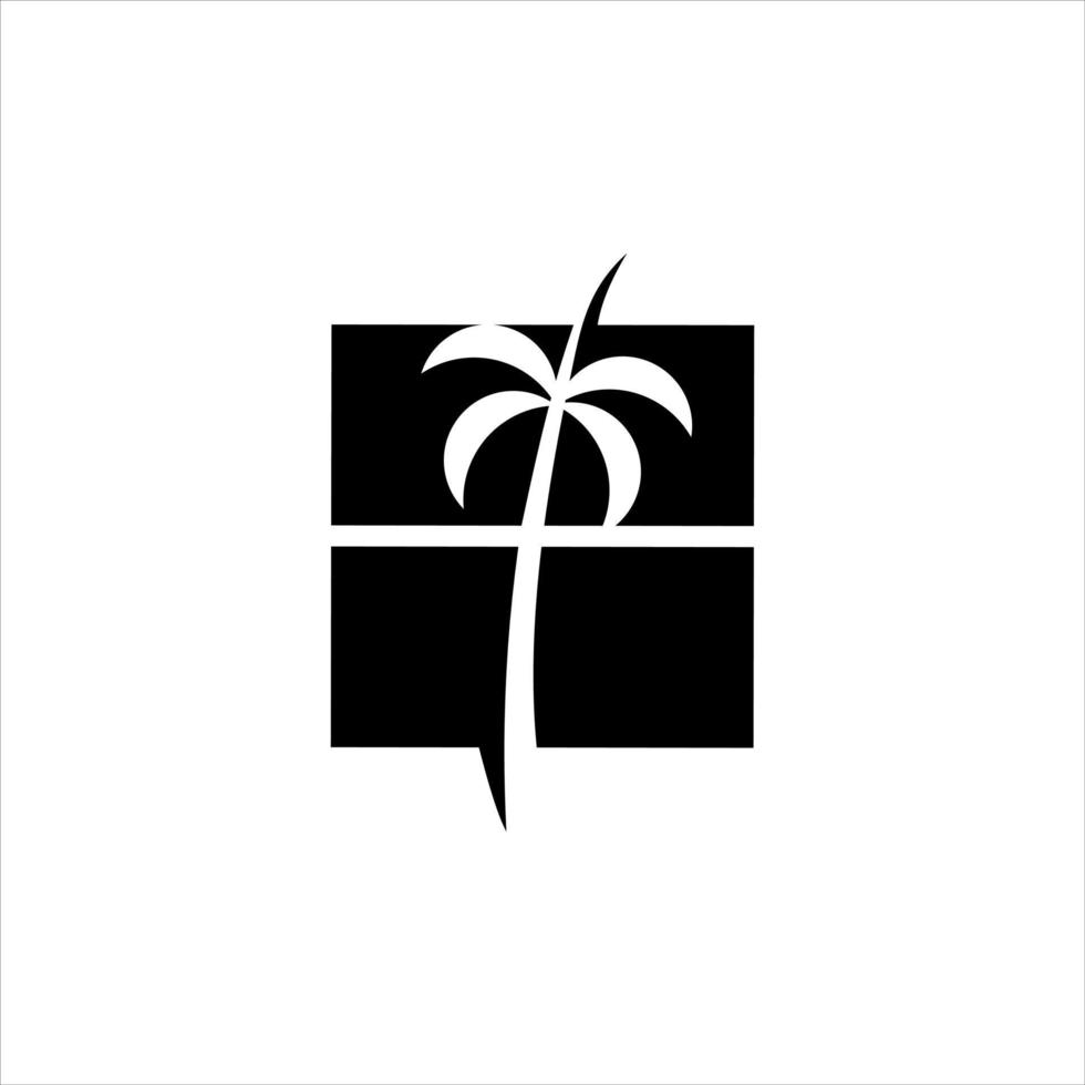 windows with palm tree for tropical cleaning vector