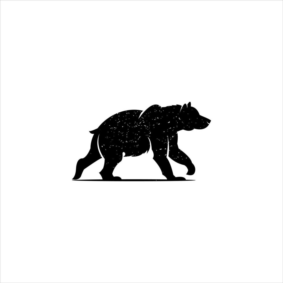 Bear silhouette black retro animal vector