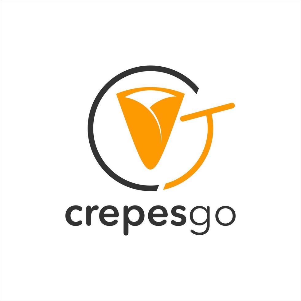 Crepes sweet pancake dessert and snack logo vector