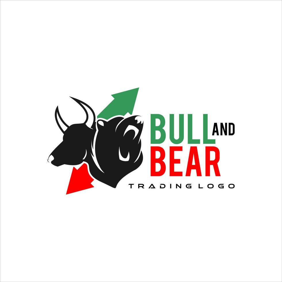 Logo bear and bull trading market vector