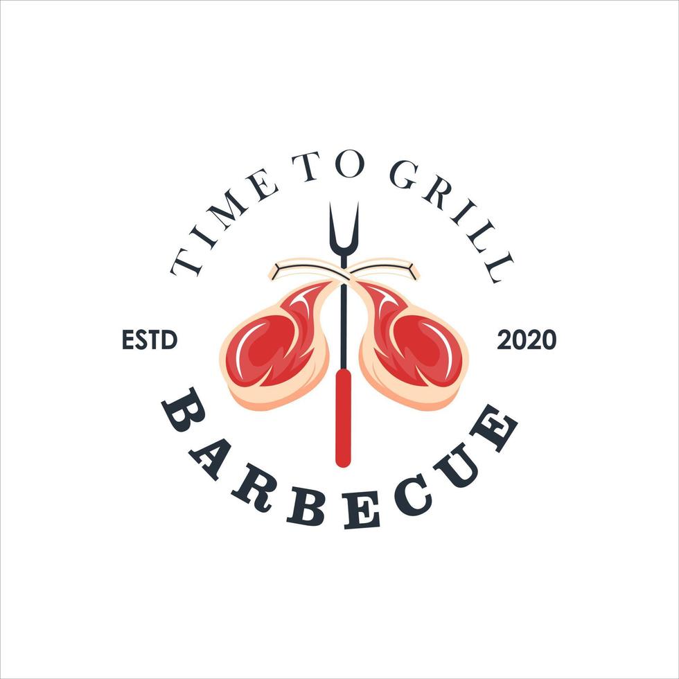 plantilla de diseño de logotipo de barbacoa de costilla vector