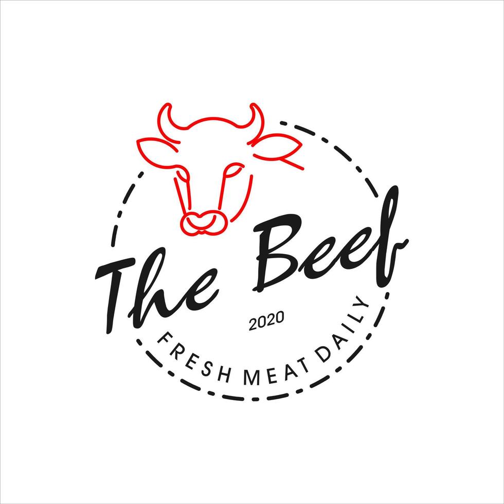 beef butchery badge template vector