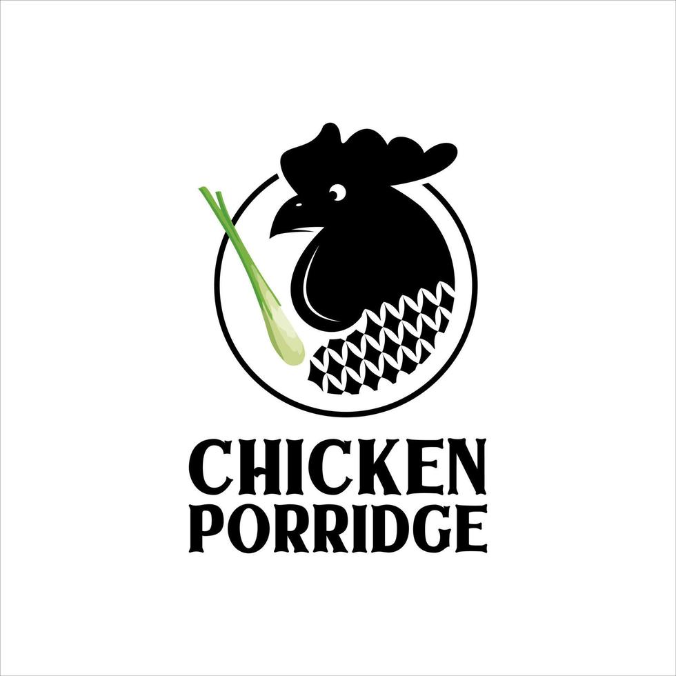 Chicken porridge logo design vector template